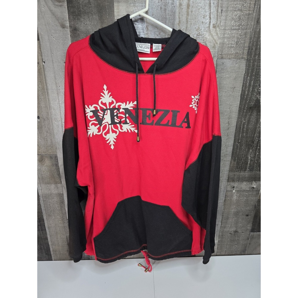 Venezia Vitale Hoodie Women Size 22/24 Red/Black Casual Loungewear Outdoor